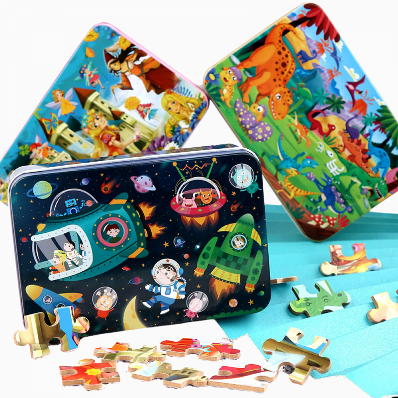 Quebra-Cabeça De Madeira Montessori Com 100 Peças