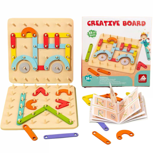 Jogo Quebra Cabeça Montessori Creative Board Construção Geométrica