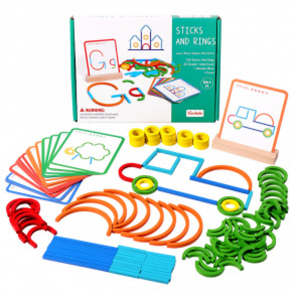 Jogo Quebra Cabeça Montessori SmartPlay Varas e Anéis