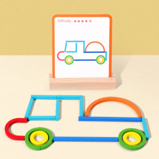 Jogo Quebra Cabeça Montessori SmartPlay Varas e Anéis