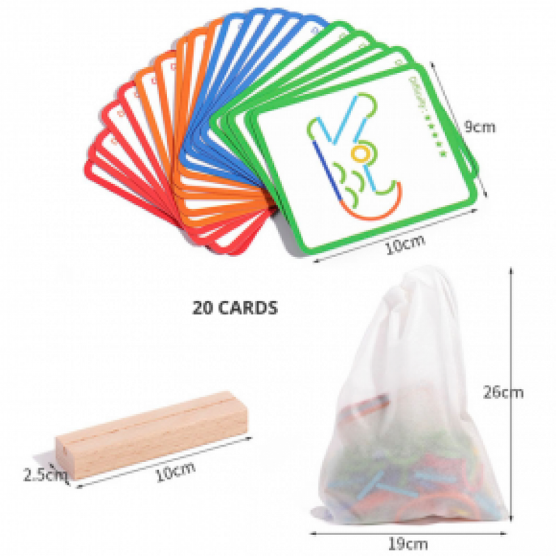 Jogo Quebra Cabeça Montessori SmartPlay Varas e Anéis