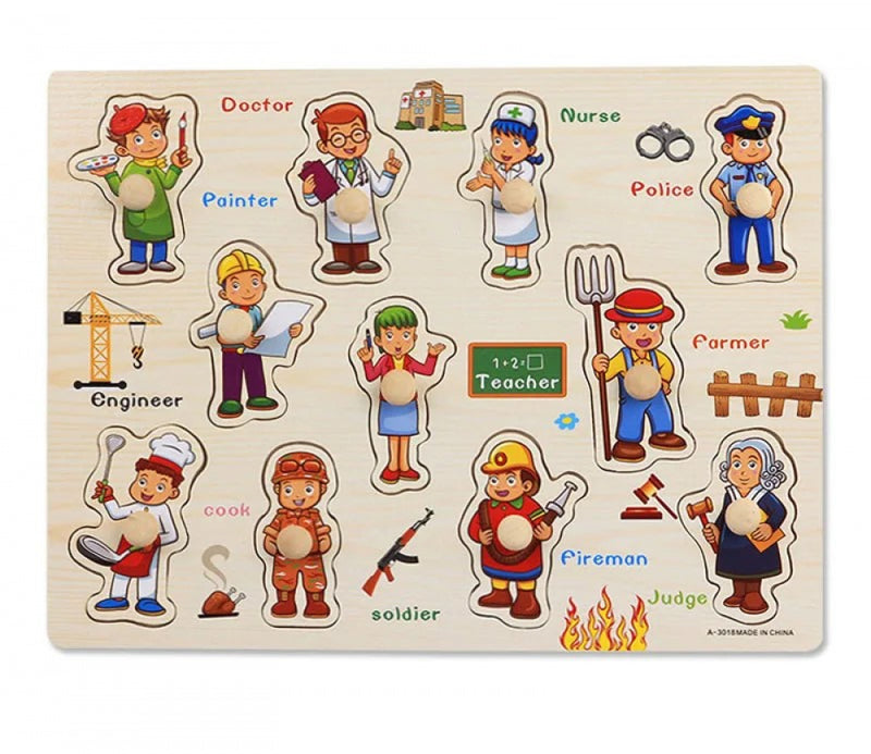 Quebra-Cabeça Montessori Com Palavras Em Inglês