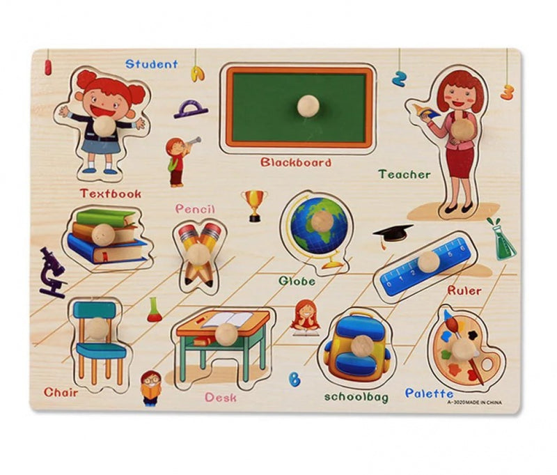 Quebra-Cabeça Montessori Com Palavras Em Inglês