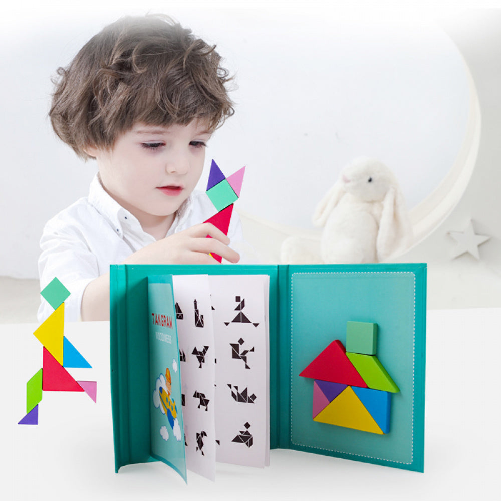 Tangram Livro Quebra-Cabeça 3D Magnético - 07 Peças