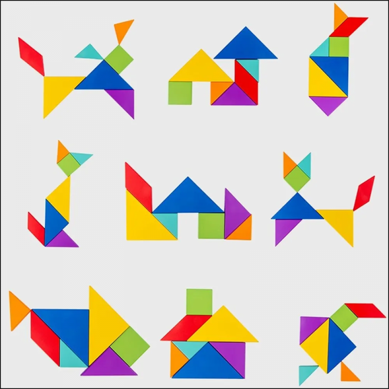 Tangram Quebra-Cabeça Magnético 3D - 07 Peças
