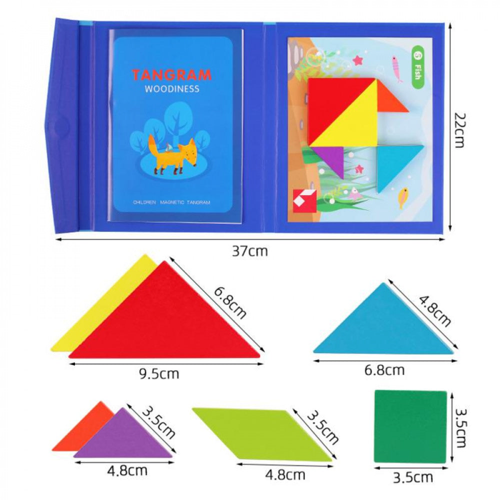 Tangram Quebra-Cabeça Magnético 3D - 07 Peças